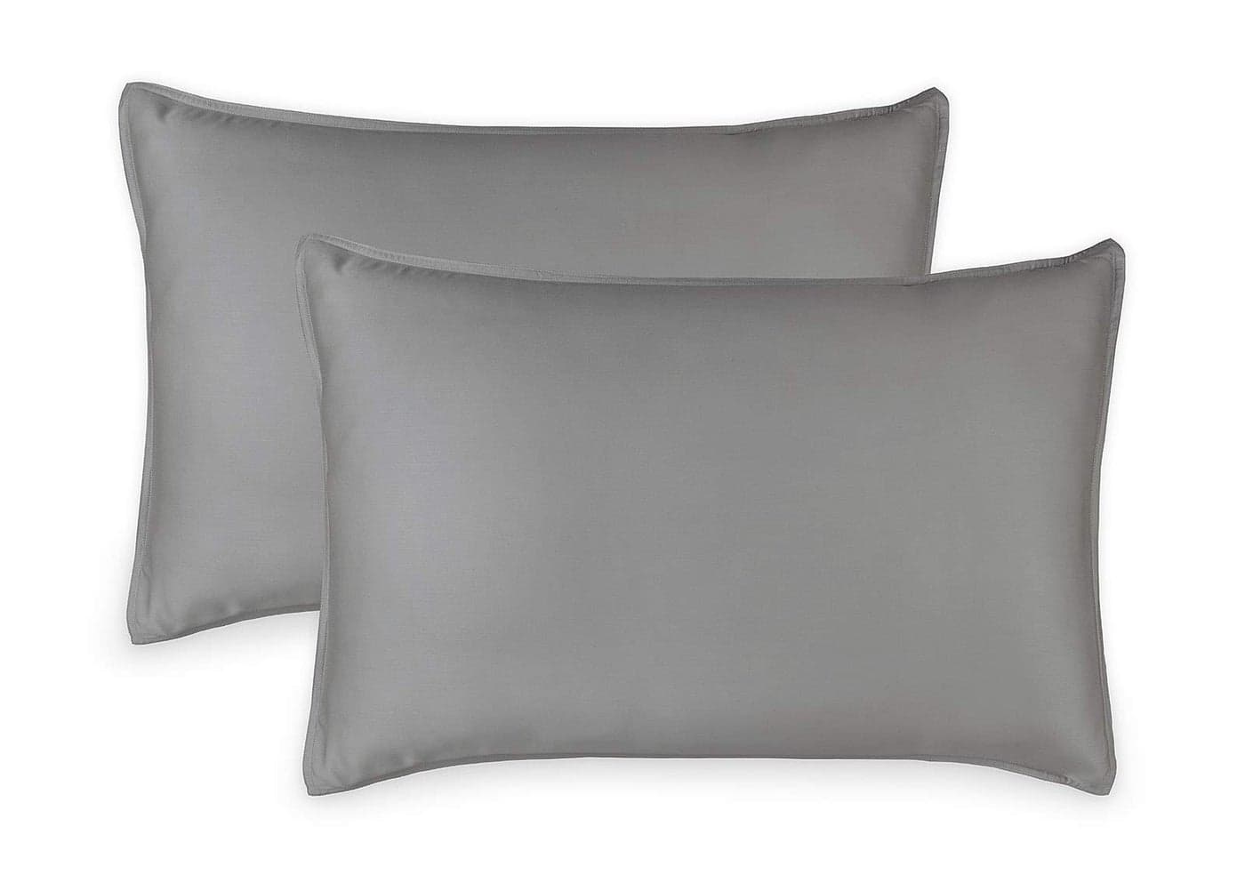 Queen Pillowcases by Pure Bamboo Genuine 100 Organic Viscose Derived from Bamboo Luxuriously Soft Cooling Double Stitching Envelope Closure 2 Queen Pillowcases Stone Grey