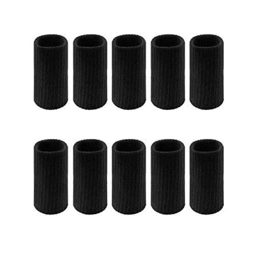 Digital Shoppy 10pcs Sports Finger Sleeves Arthritis Support Finger Wrap Guard, Black
