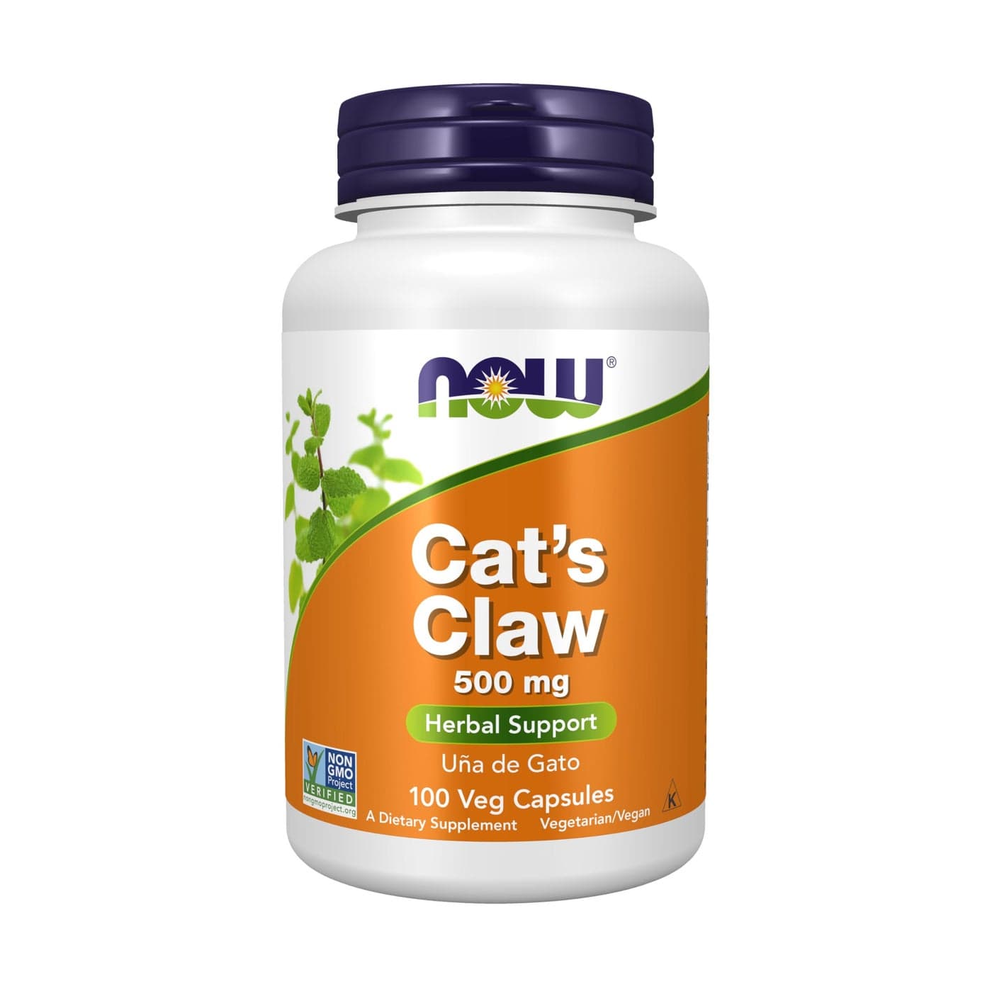 NOW Foods Supplements Cats Claw 500 mg NonGMO Project Verified Herbal Supplement 100 Veg Capsules