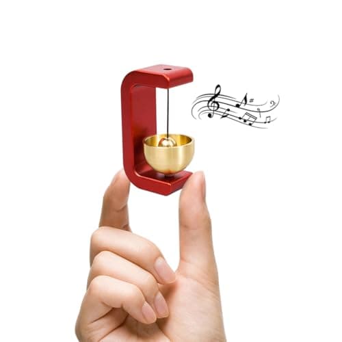 HASTHIP® Metal Door Chime - Dopamine Magnetic Door Bell Shopkeepers Bells Self Adhesive C Shape Decorative Magnetic Doorbell - Red