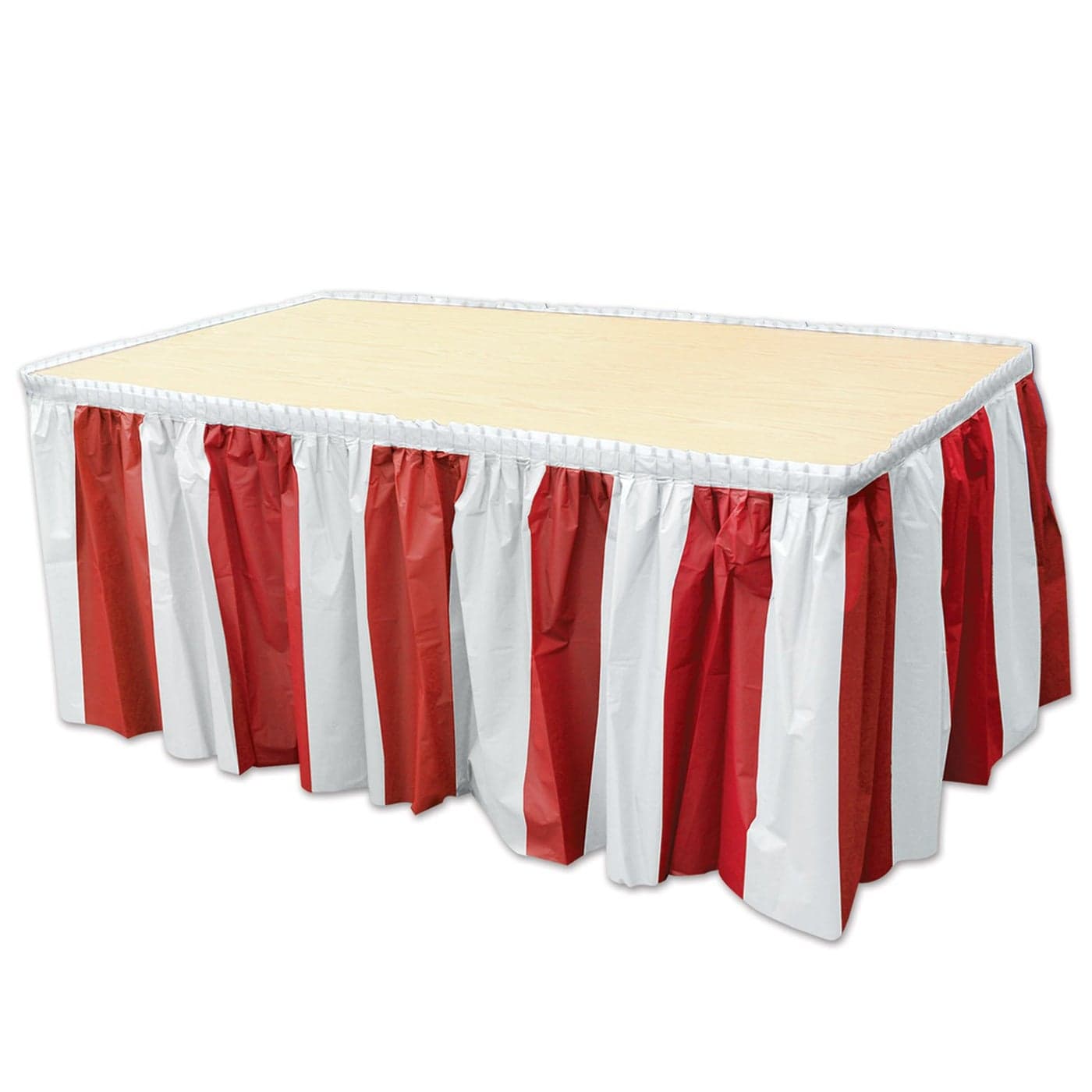 Beistle Red White Stripes Table Skirting
