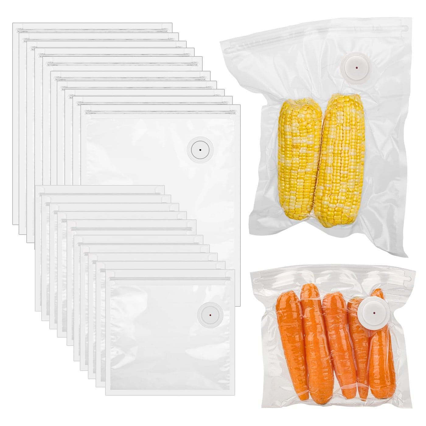 40PCS Vacuum Sealer Bags for Food with Air Valve Reusable Sous Vide Bags 20 large20 small