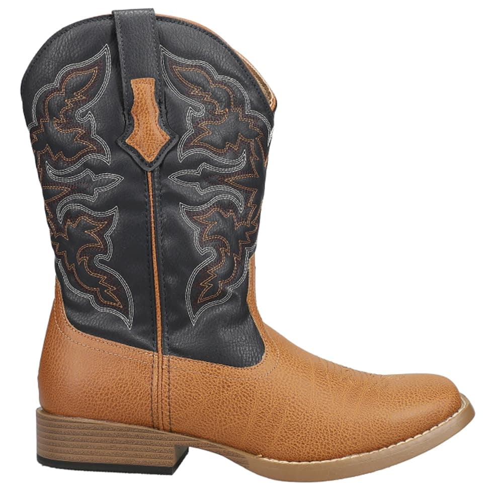 ROPER Mens Classic Square Toe Casual Boots Mid Calf Brown Size 13 M