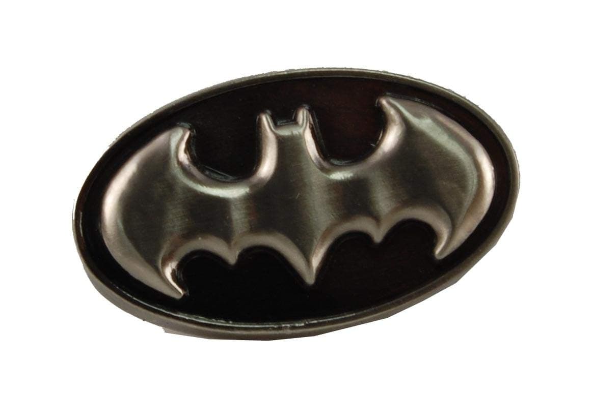 DC Batman Logo Pewter Lapel Pin,Silver,1" , Black