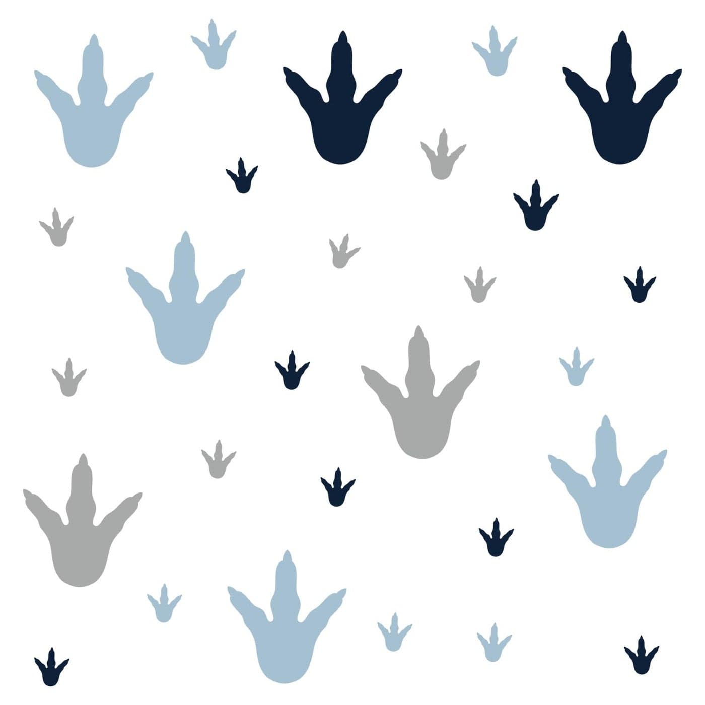 RoomMates RMK4103SCS Dinosaur Feet Tracks Peel and Stick Wall Decals Blue Gray