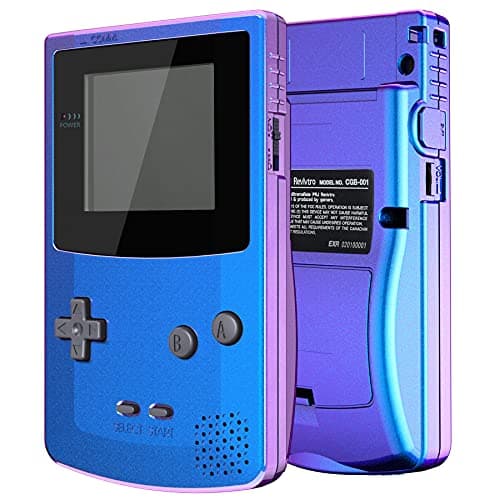 IPS Ready Upgraded eXtremeRate Chameleon Purple Blue Replacement Shell Full Housing & Black Screen Lens for Gameboy Color – Fit for OSD IPS & Regular IPS & Standard LCD – Console & IPS Screen Without