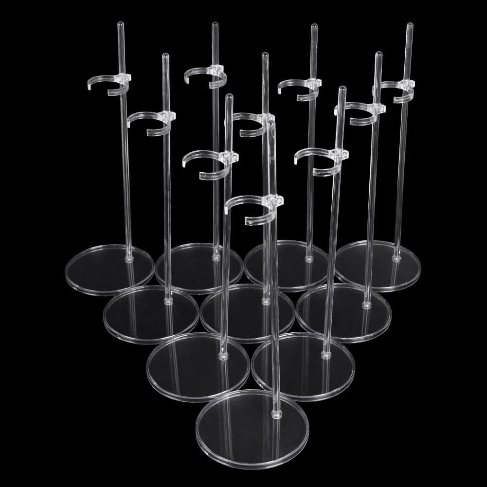 UCanaan 5 Pcs Doll Stands Kids Toys Accessories for 118 Inch Dolls Display Holder Suitable for 1113 Dolls Transparent Stent Stand