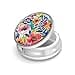 Pill Box3 Compartment Small Pill Case for Purse Pocket Mini Metal Pill Holder Travel Pill Container to Hold Supplements Vitamins BPAFree Garden Flower