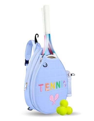 NZNDB Tennis Bags for Women Girl, Tennis Sling Crossbody Backpack, Water Resistant Tennis Bag for Pickleball, Tennis, Racketball (Blue)