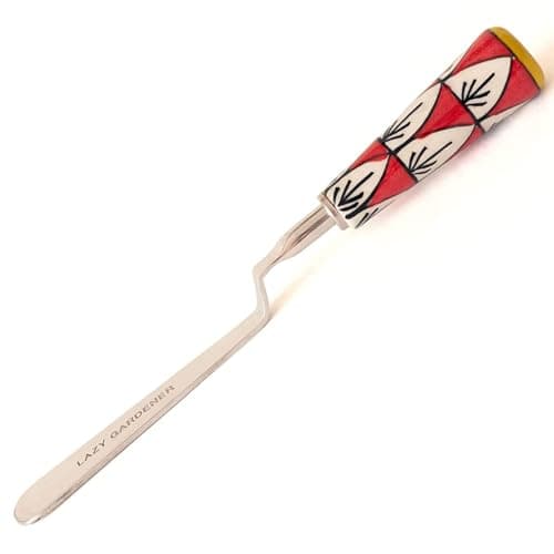 Lazy Gardener Stainless Steel Khurpi for Gardening | Khurpi & Hand Tool for Soil Tilling | Rust-Free Soil Tilling Tool for Small Pots | Red & Yellow