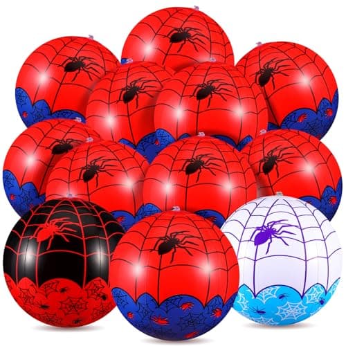 Vertintong 12 Pcs Spider Web Beach Ball 787 Inch Inflatable Pool Toys mini Beach Ball Bulk for Summer Swimming Pool Party Favors Water Games