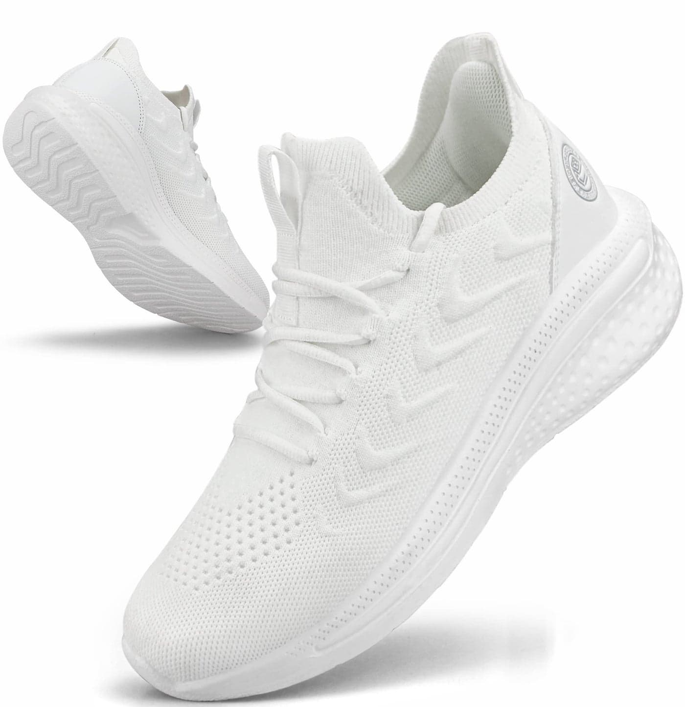 Pujcs Womens Walking Shoes Lightweight Tennis Shoes Breathable Running Shoes Non Slip Sneakers Gym Workout Mesh Sneakers White Size 10