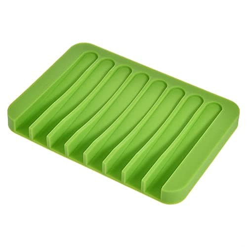 Grizzly® 2 pcs Cute Silicone Soap Dish Bathroom Toilet Plate Soap Holder Tray Water Draining Soap Case