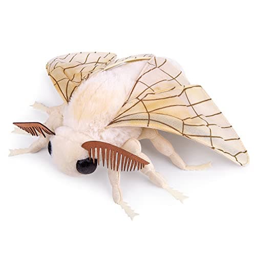 ZHONGXIN MADE Silk Moth Plush Toy Lifelike Silk Moth Stuffed Animals 11in Realistic Soft Big Wings Moth Toys Simulation Butterfly Plushie Model Toy Unique Plush Collection for Kids