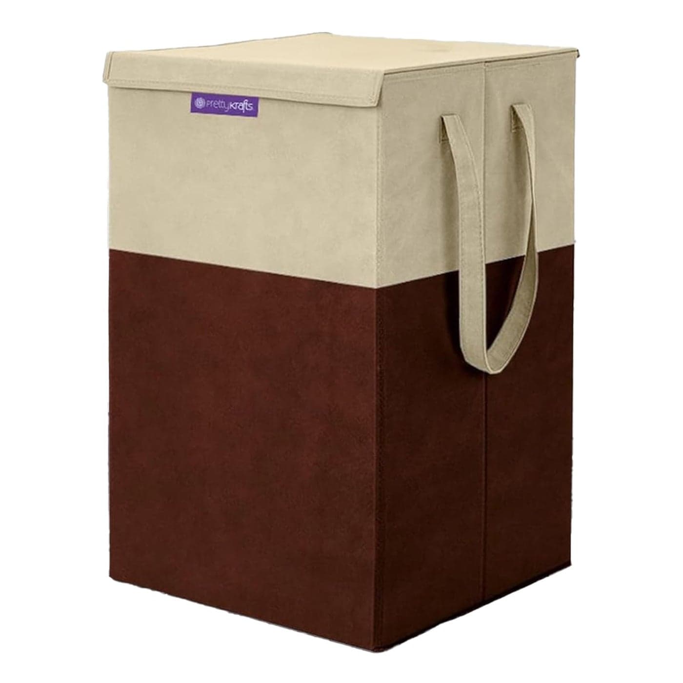 PrettyKrafts 75 L Laundry Basket for Clothes with Lid Laundry Bag Foldable Laundry Bag for Clothes Clothes Basket Basket for Clothes Storage Toy Storage Basket 36x36x53cm Brown Set of 1