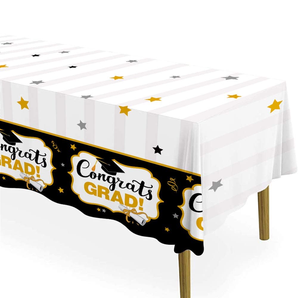 Omgouue 2025 Graduation Tablecloths Banner 54x 72 Party Decoration Graduation Party Supplies 3pcs
