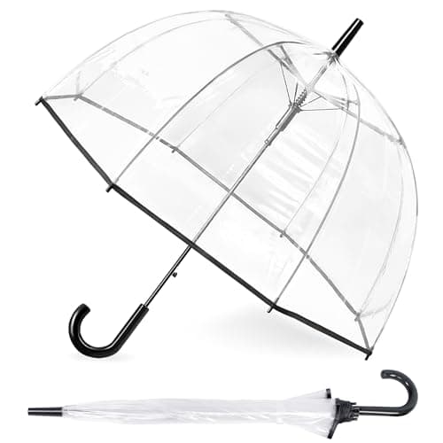 RONIARE Clear Bubble Umbrellas for Rain Large Windproof Dome Umbrella for WeddingsProm Graduation and Outdoor Events for Men and WomenClear
