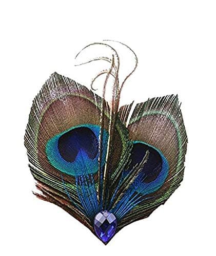 Women Bohemian Peacock Feather Hair Clip Hair Pin Elegant Fascinator Wedding Dance Party Headdress Headwear Hair Accessory Sequined Showgirl Headpiece (Style 4)