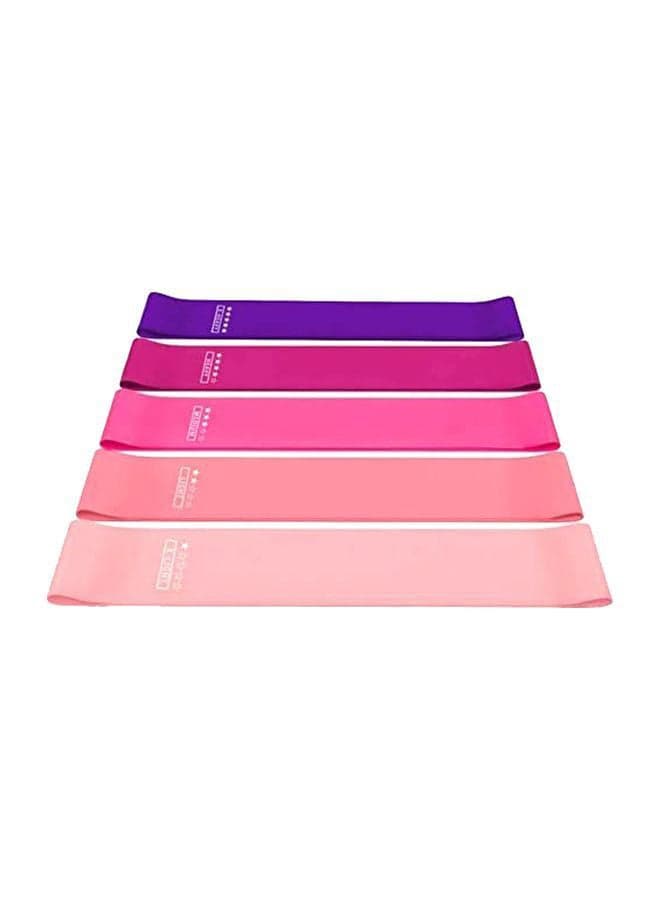 5-Piece Resistance Loop Exercise Bands With Carry Bag Set 12x2inch 12x2inch