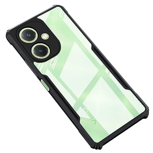 CEDO Backcover for Vivo Y27 (4G) | Camera Protection Shockproof Bumper-Edge | Acrylic Crystal Clear 360 Degree Protection TPU+PC | Transparent Eagle Back Case Cover (Black)