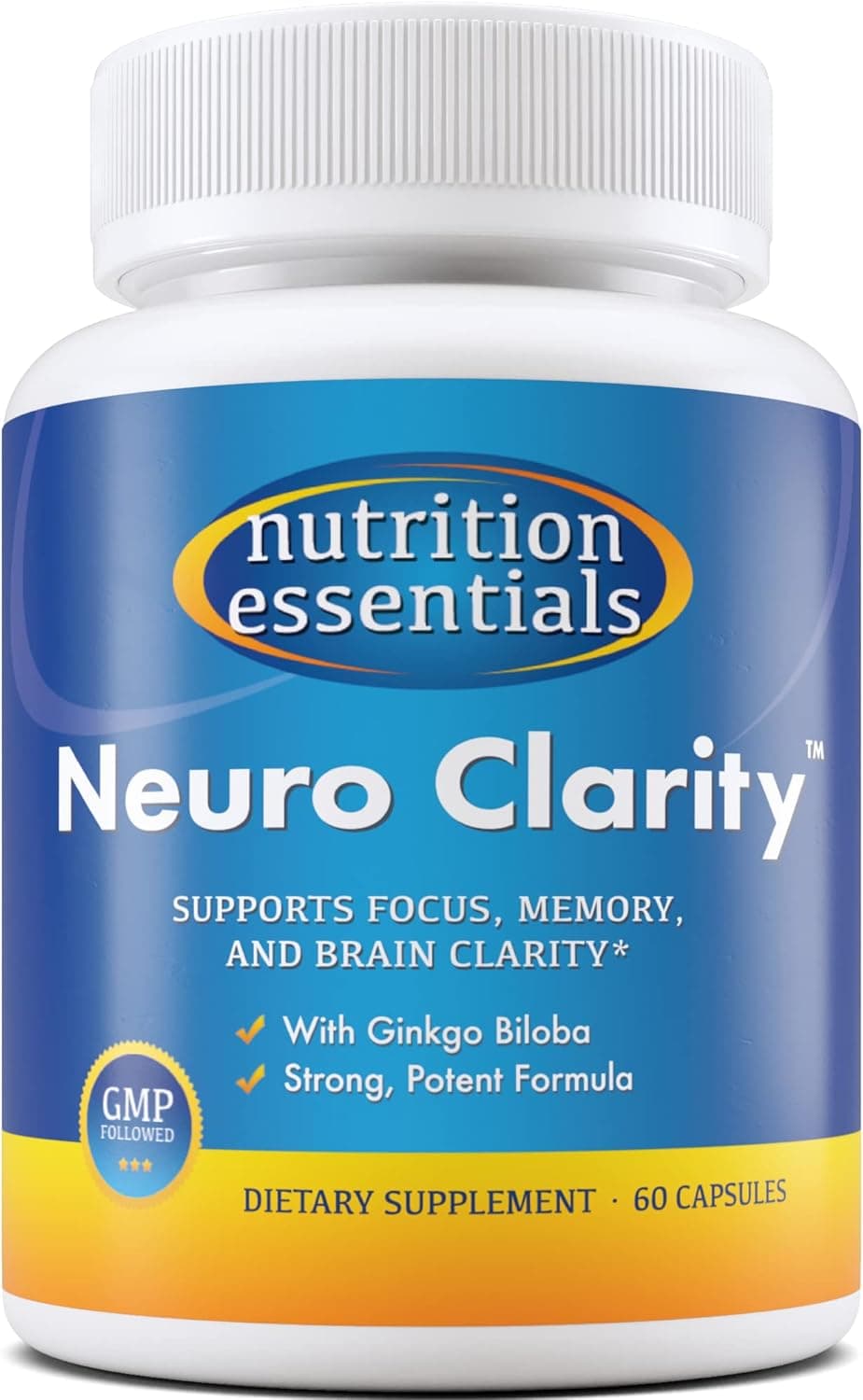 Nutrition Essentials Nootropic Brain Support Supplement CaffeineFree Capsules That Support The Brain Brain Support Pills with St Johns Wort and Ginkgo Biloba