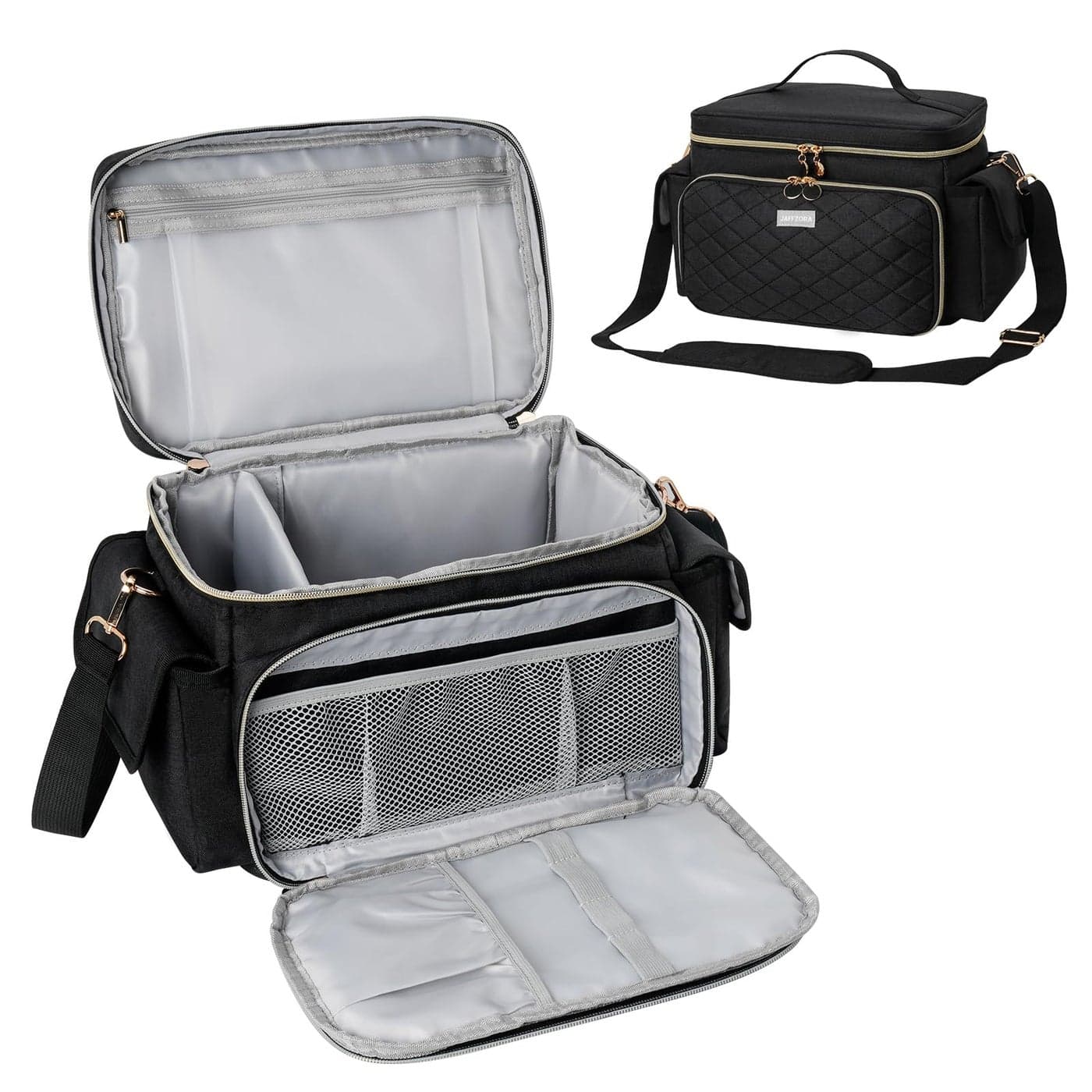 Jaffzora Breast Pump Bag Compatible with Spectra S1 and S2, Breast Pumping Travel Storage Bag for Pumping Essentials and Accessories, Black
