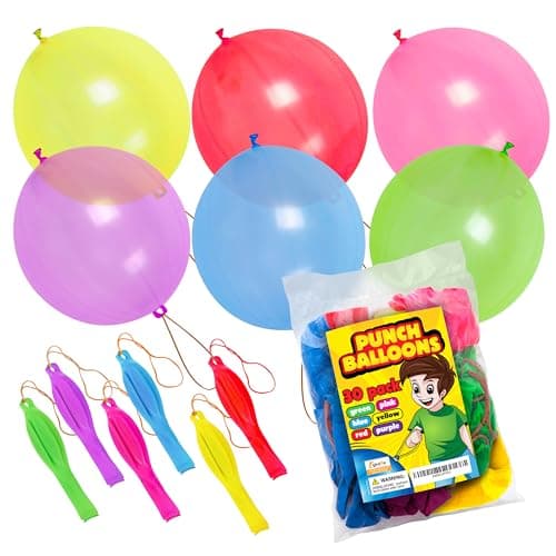 Giraffe 18 Inch Large Thick Latex Neon Rubber Punch Balloons for Kids 30 Pack Bulk - Balloons Party Favors 8-12 Outdoor Strong Party Baloons - Stocking Stuffers for Kids
