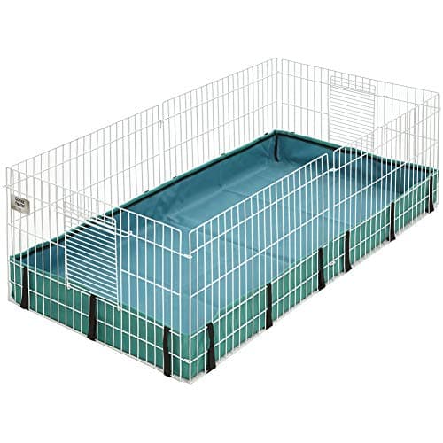 MidWest Homes for Pets Guinea Habitat Cage, Washable PVC Canvas Bottom, Secure Sides, Tool-Free Setup, Expandable Small Animal Cage for Guinea Pigs, 171GH