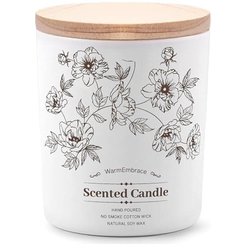 Deluxe Scented Candle for Women & Men, Vanilla Coconut Soy Wax Candle, 8 Oz Jar Candle for Home, Scented-60 Hours Long Lasting Burning, Suitable Gift for Mom