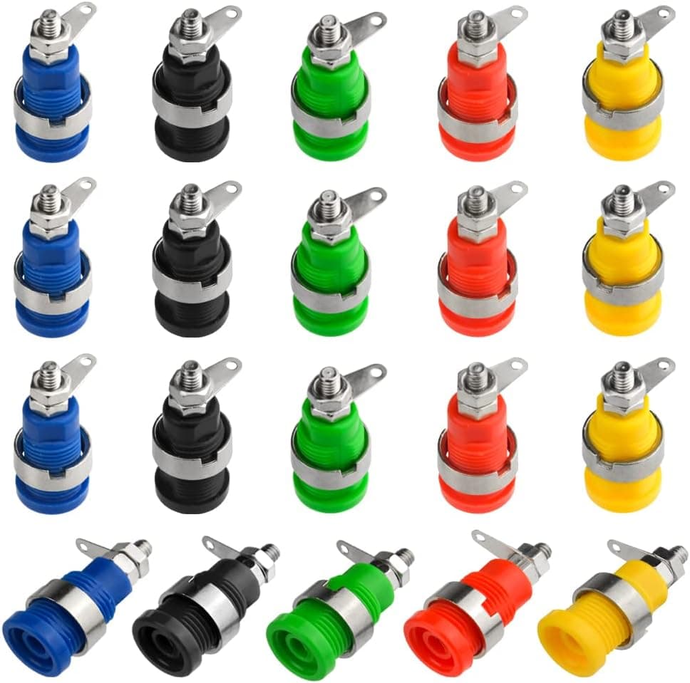 WMYCONGCONG 20 PCS 4mm Banana Socket Plug Binding Post Banana Female Plug Jack Connector