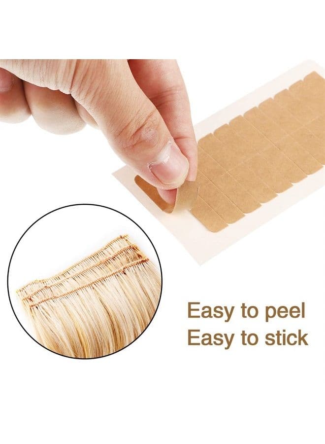 360 Pieces Hair Extension Tape Tabs Double Sided Replacement Tape Adhesive Hair Extension Tapes for Hair Extensions Wigs Supplies (Nude)