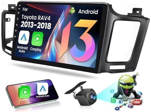 for Toyota RAV4 2013-2018 – 10.2” (Online Upgrade OTA System) IPS Android Car Radio, 8core+64G, Wireless CarPlay/Android Auto, 5G WiFi, GPS Navigation, Bluetooth, Backup Camera, Mirror Link