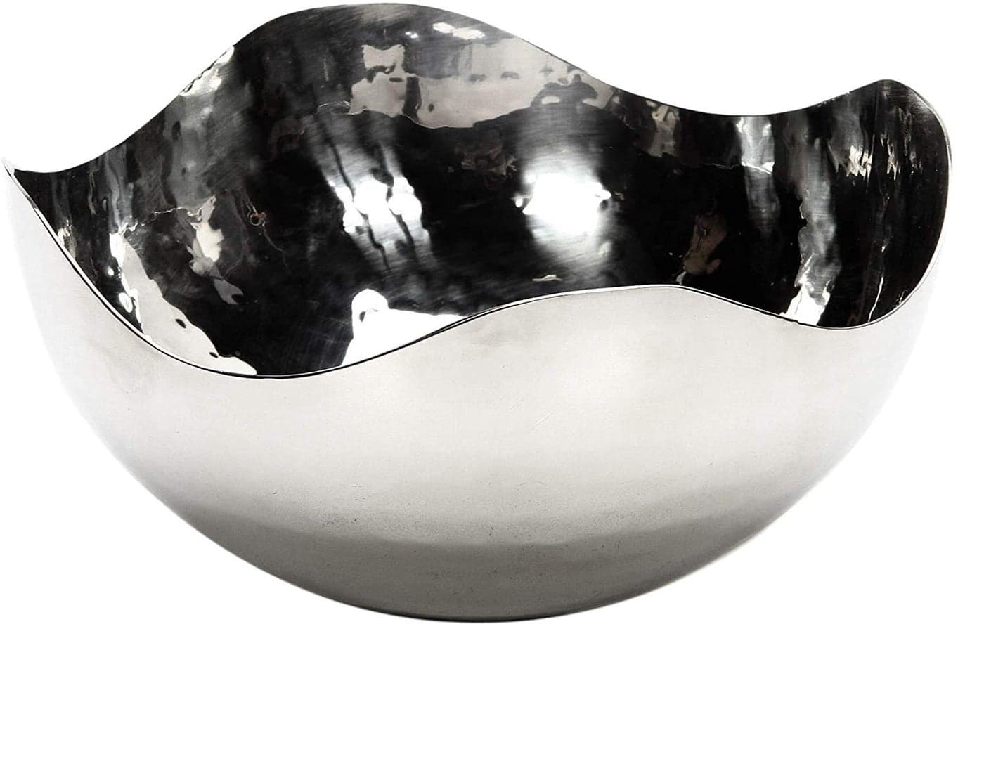 Hosley 135 Inch Hammered Stainless Steel Oval Bowl Ideal for Orbs and Dry Potpourri as well as Ball Candles Great for Weddings and Special Events O4
