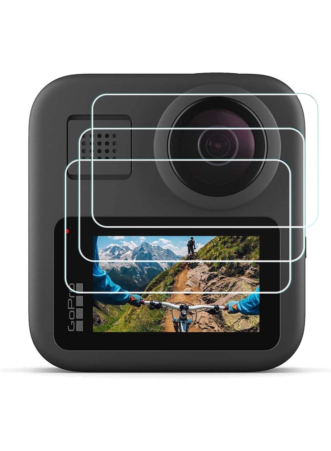 GoPro MAX 2 Screen Protector, 【3-Pack】 0.3mm 9H Hardness GoPro MAX 2 (2025) Tempered Glass Screen Protector Scratch-Resistant Bubble-Free