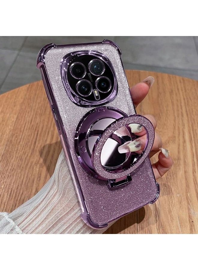 Magnetic Glitter Case for Honor Magic 8 Pro 5G,Sparkly Stand,Makeup Mirror,Gradient Shockproof Honor Magic 8 Pro Cover