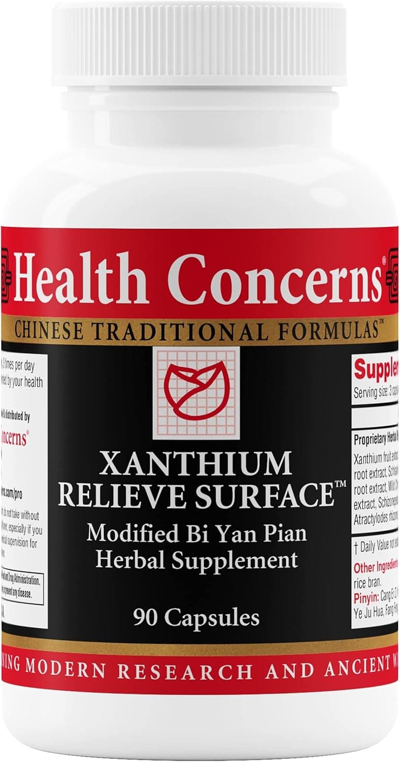 Health Concerns Xanthium Relieve Surface - Phlegm & Sinus Allergy Support - Nasal Congestion Capsules - 90 Capsules