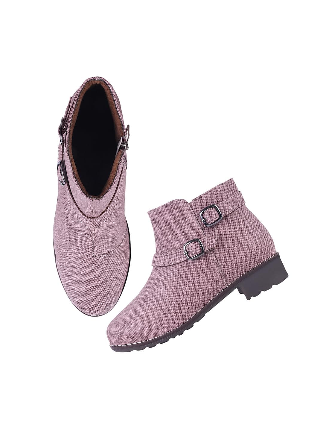 SELFIEE Ankle Length Boots Classic Design Alluring Boots for Womens & Girls Nude