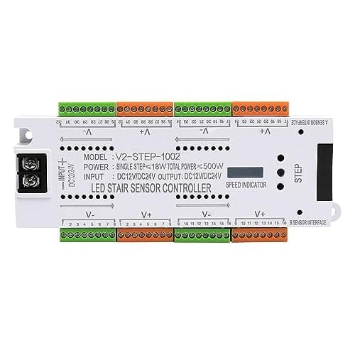 Auslese Plastic 32Ch Led Staircase Motion Sensor Controller For Strip Lighting Adjustable Upto 32 Steps Lighting Controller, 1 Mile, White