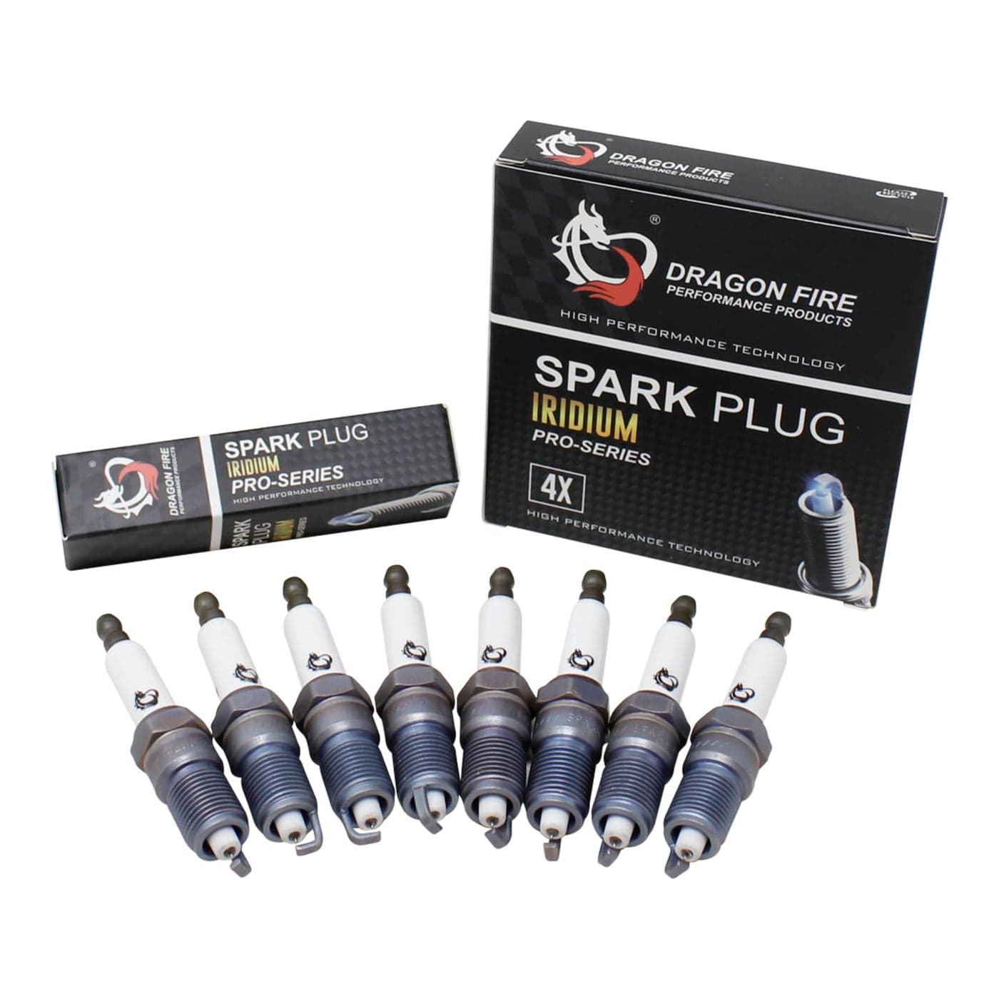 DRAGON FIRE PERFORMANCE 8pc IRIDIUM Spark Plugs Compatible With Chevy Silverado Suburban Tahoe GMC Yukon Sierra Buick Cadillac Escalade Hummer LS1 53L 60L 62L V8 41962 41110 Oem Fit DFSP1001x8