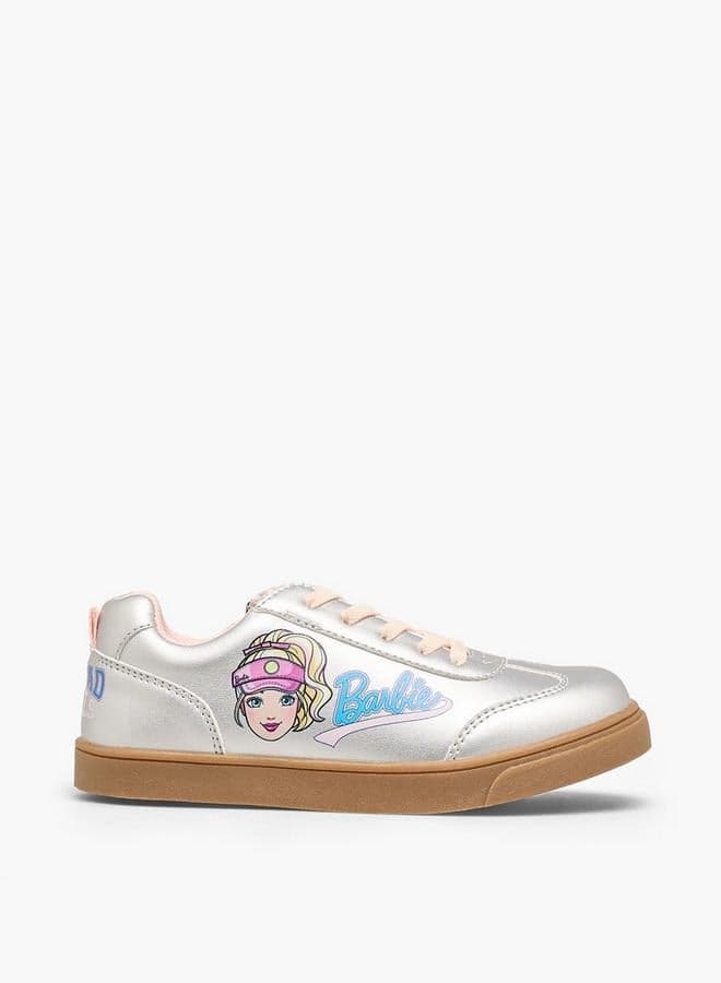 Girls Printed Lace-Up Ankle School Sneakers — 32