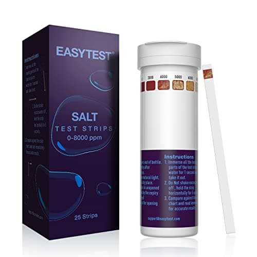 Saltwater Pool Test Strips Swimming Pool and Spa Salt Test Strips Kit for Sodium Chloride Content 08000 ppm 25 Count
