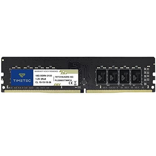 Timetec 16GB DDR4 2133MHz PC42133P PC417000 UDIMM Desktop RAM 288Pin 12V CL15 NonECC Unbuffered DIMM Memory Module Upgrade