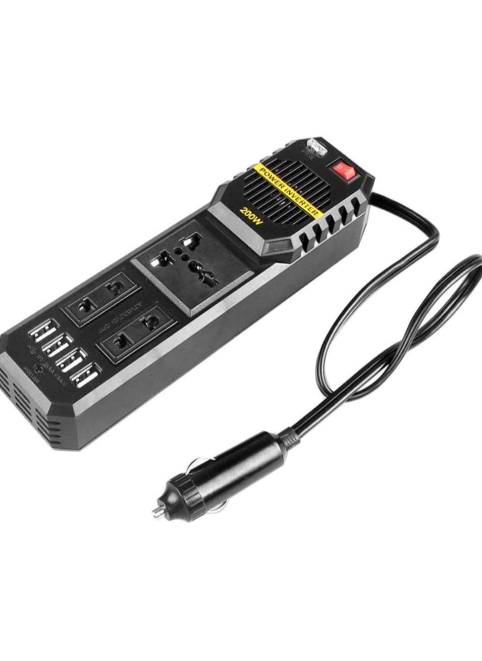200W Car Inverter 12V to 220Volt DC to AC Converter 4 USB 3.1A Charger Wave Auto Adapter Voltage Transformer 12V