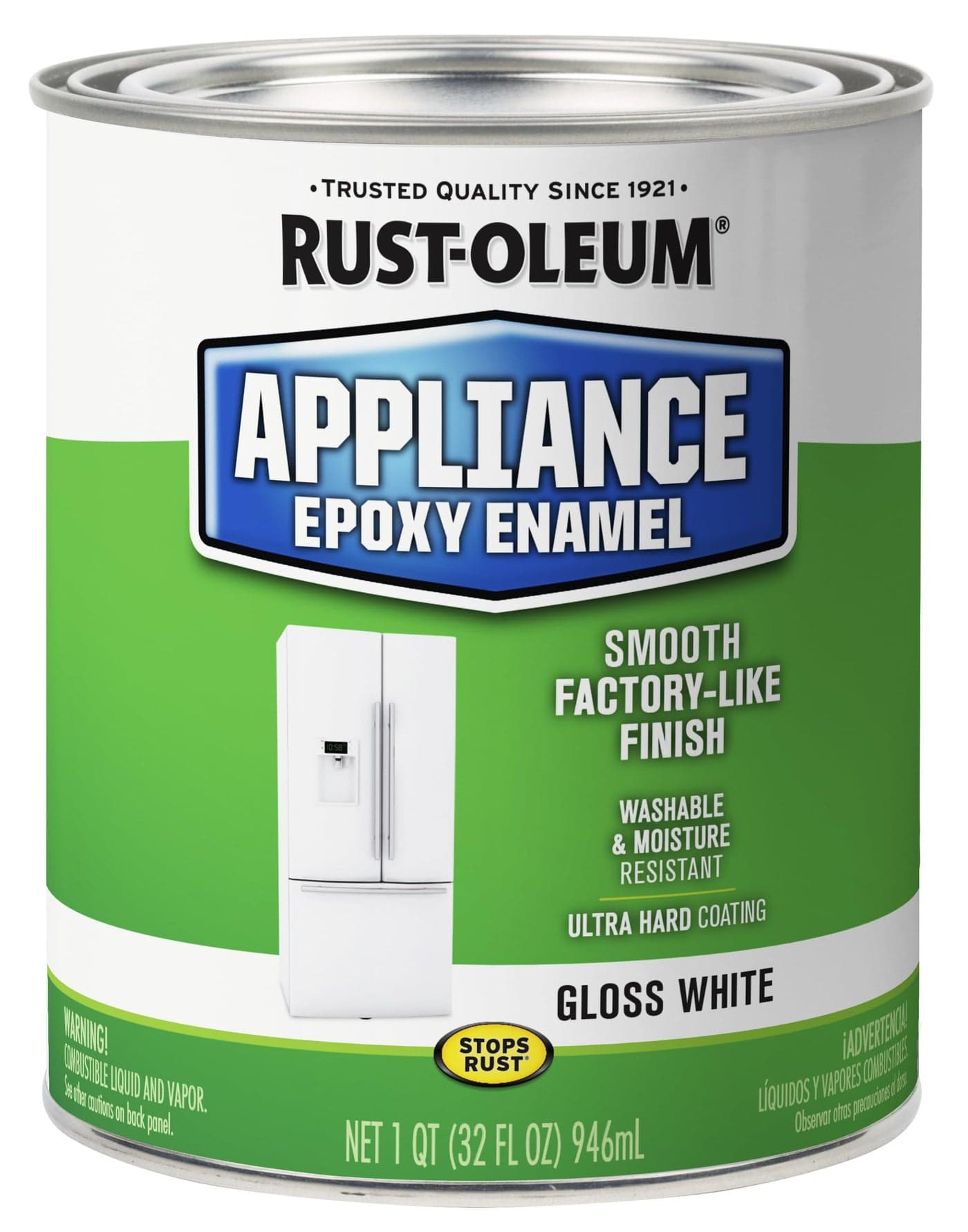 Rust-Oleum 241168 Specialty Appliance Epoxy Paint, Quart, Gloss White