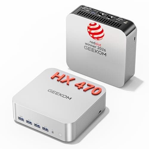 GEEKOM A9 Max Top AI Productivity Mini PC,with AMD Ryzen AI 9 HX 470(86 Tops)|32GB RAM+2TB SSD|Copilot+ PC|Win 11 Pro|WiFi 7|BT 5.4|USB4|HDMI 2.1|8K Video Editing|3D Rendering