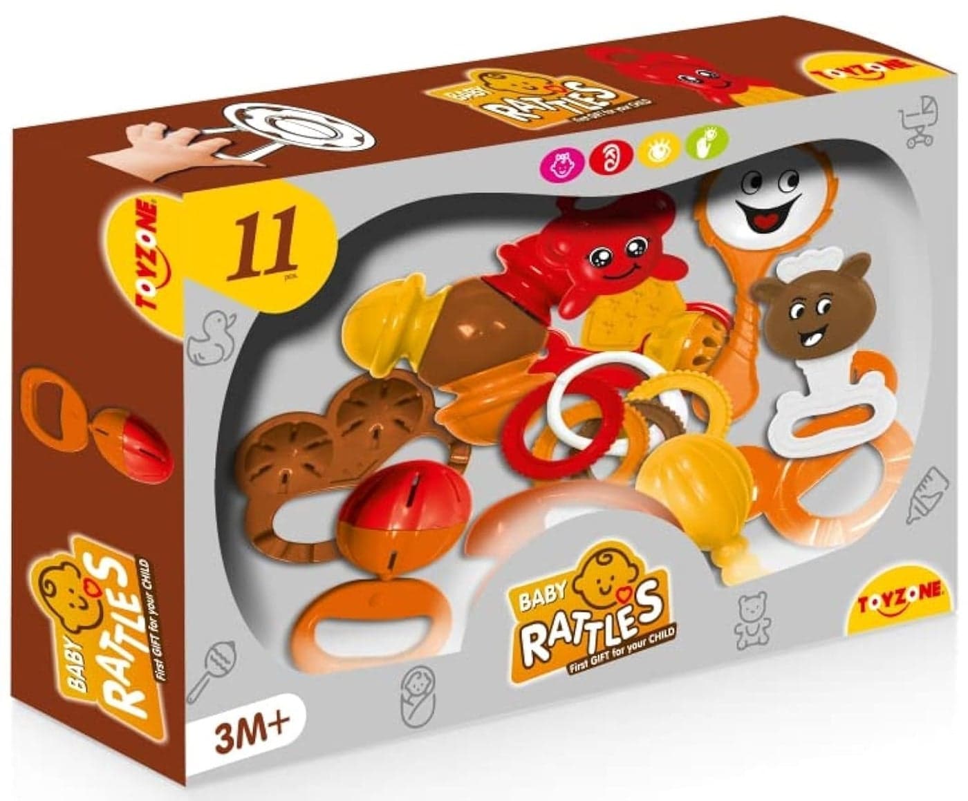 Toyzone Baby Rattles | Colorful Rattles for Little Babies | Cute Toys for Toddlers |Sound Toy | Attractive Rattle for New Born (Toyzone 11 Pcs. Baby Rattles-12580)