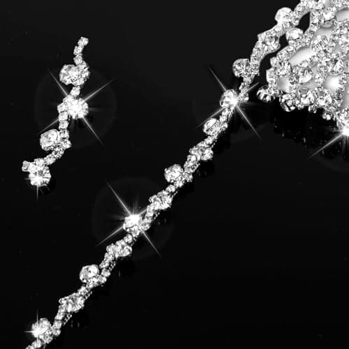 HASTHIP® 1 Yard Rhinestone Chain, Sparkling Rhinestone Pave Craft Trim, Decorative Crystal Chain for Jewelry Making, Dress Embellishment, and DIY Crafts