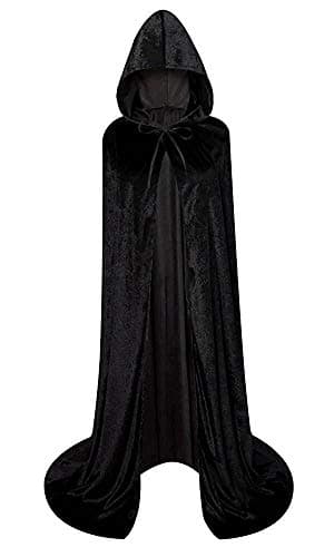 LHJ Full Length Hooded Velvet Cloak Halloween Christmas Fancy Cape Costumes