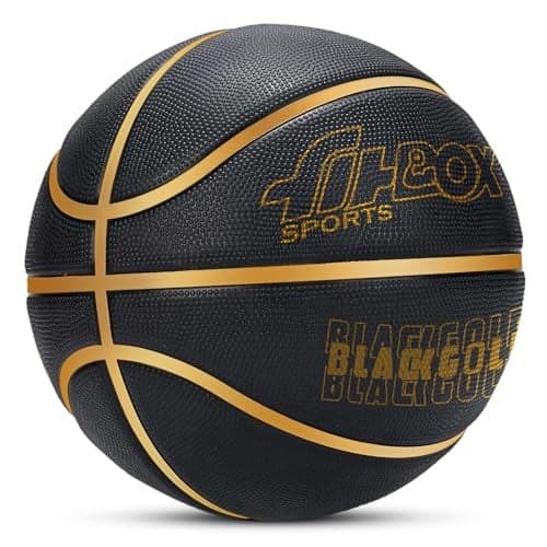 FitBox Sports Blend BlackGold Basketball Official Size 7 |Professional Match Ball for Indoor & Outdoor Games & Training | Ideal for Kids & Adults | Ideal for Basketball Enthusiasts and Athletes