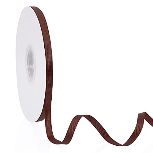 Brown 14 X 50 Yards Solid Color Double Faced Grosgrain Ribbon for Gifts Wrapping Wedding Party Crafts